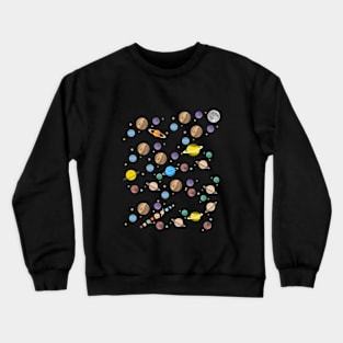 space and a moon Crewneck Sweatshirt